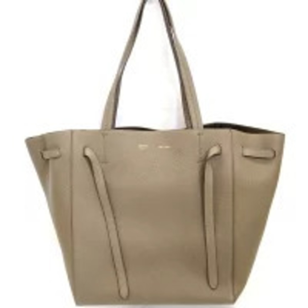 Celine Cabas Phantom Tote Bag Leather Grayish Beige